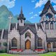Eine Kirche aus Minecraft-Blöcken
